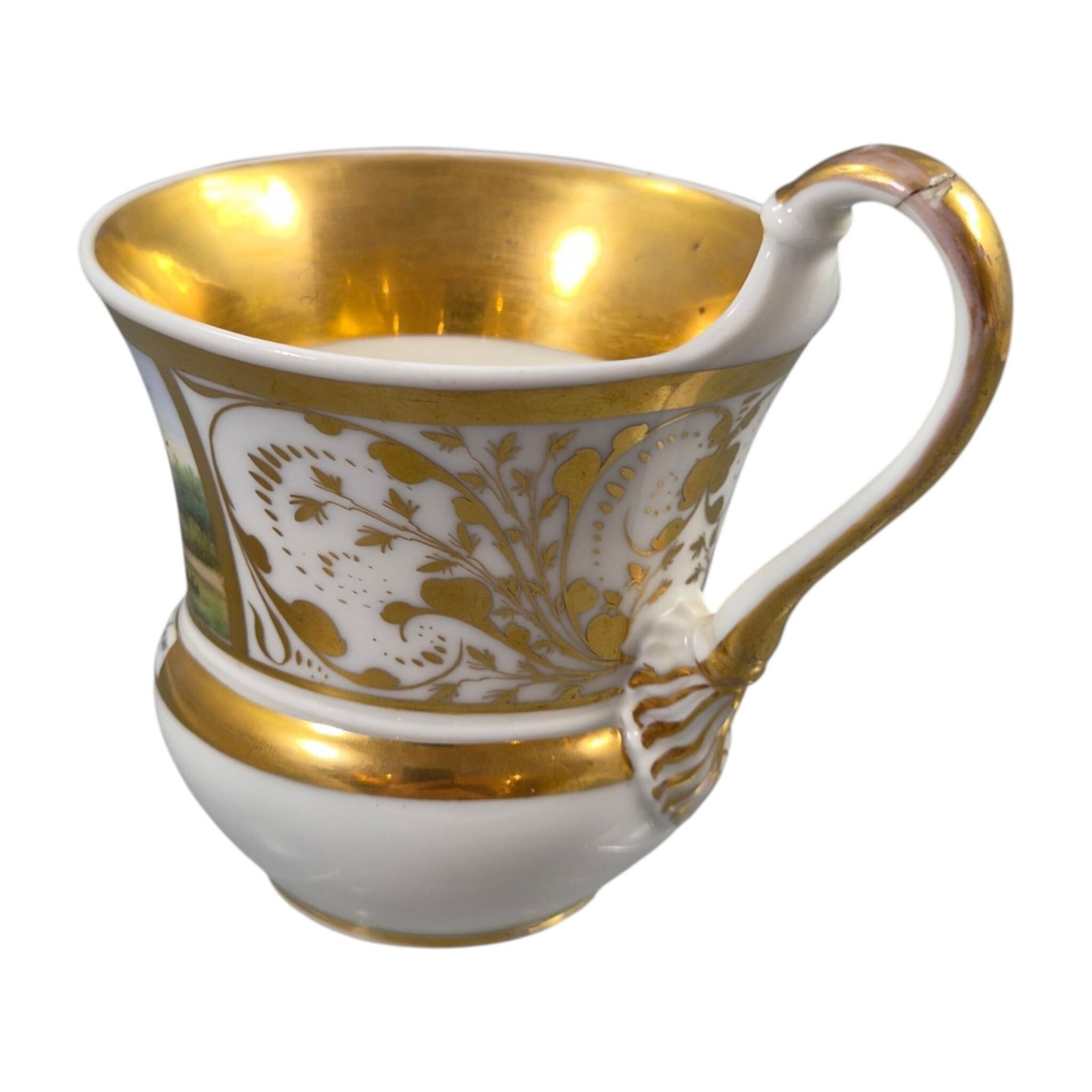 photo for sale Royal Kpm Berlin Porcelain Tea Cup With Peacock Island View, C.1840