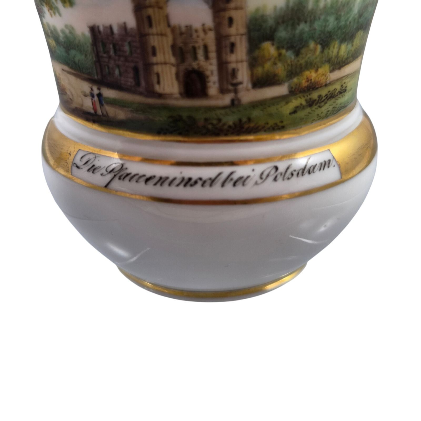 photo vinterior Royal Kpm Berlin Porcelain Tea Cup With Peacock Island View, C.1840