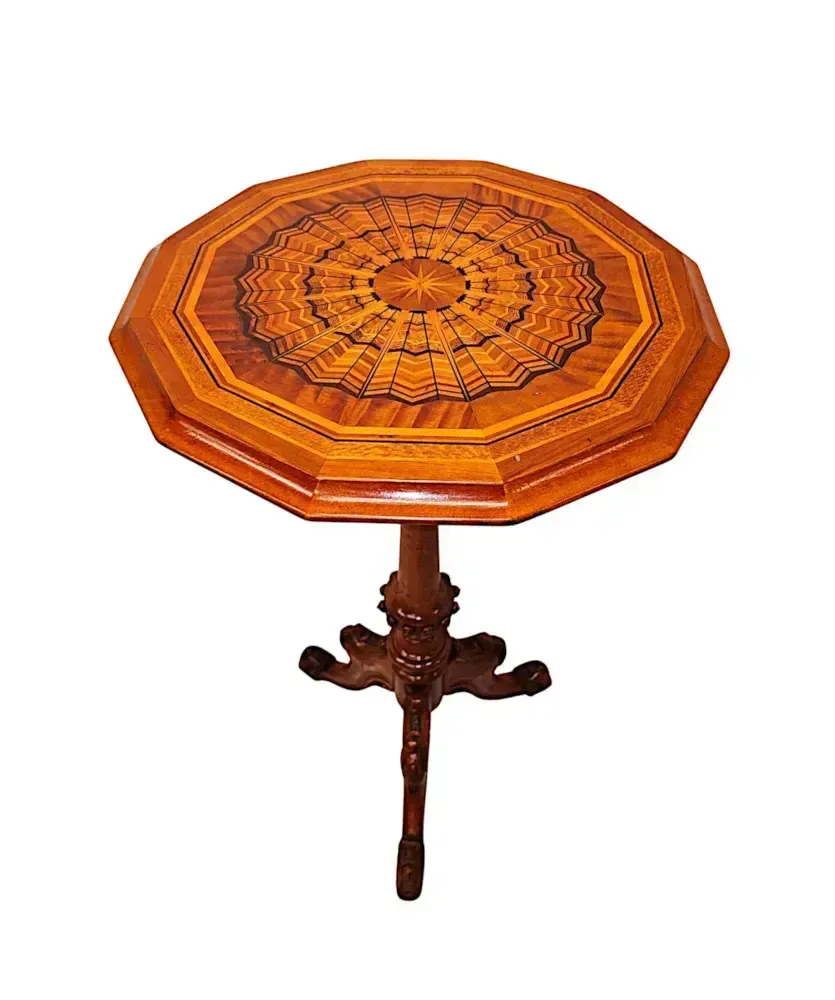 A Very Rare 19th Century Highly Inlaid Occasional Or Lamp Table Attributed To Gillows photo for sale