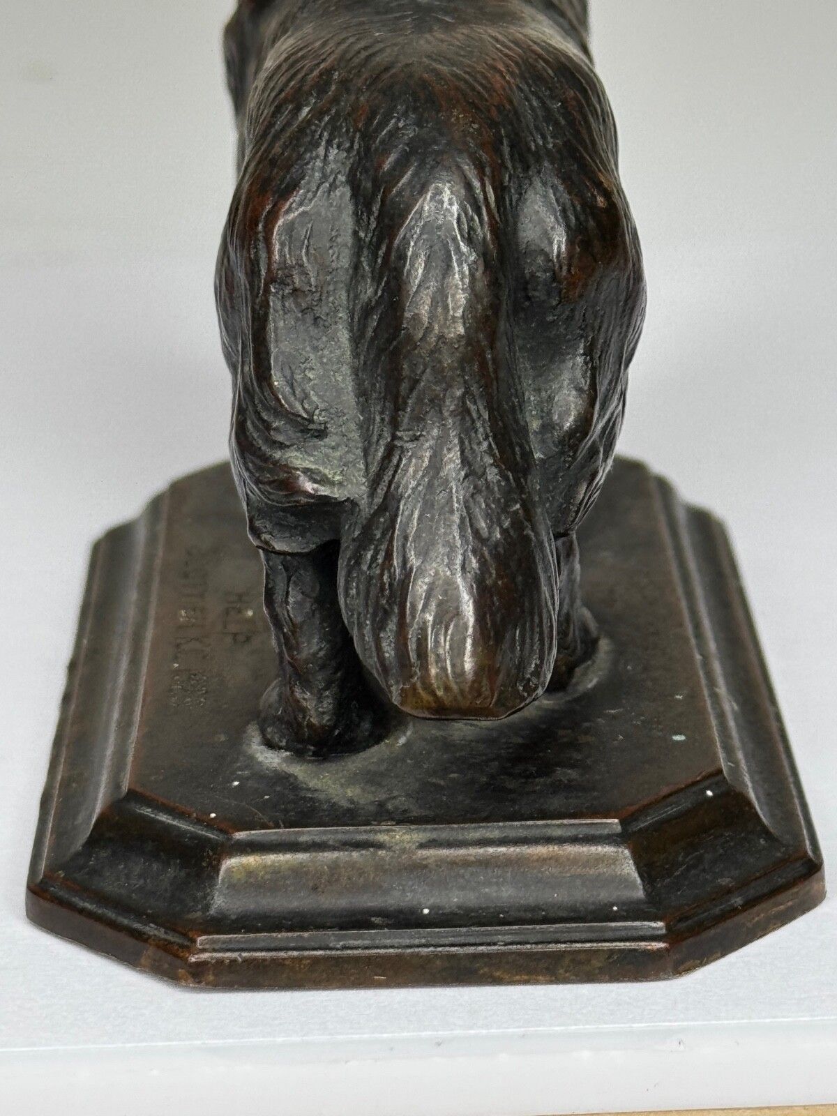 2000.0 Antiek Schots Kennel Club Association Newfoundland hond bronzen sculptuur photo
