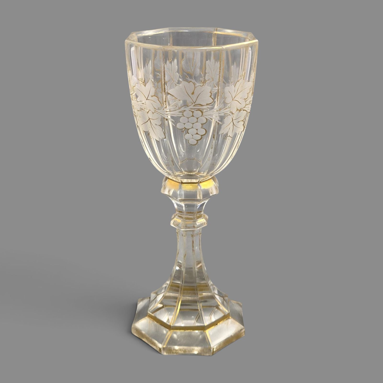 Vroeg Moser Boheems geslepen kristallen Römer, ca. 1860-1875 photo for sale