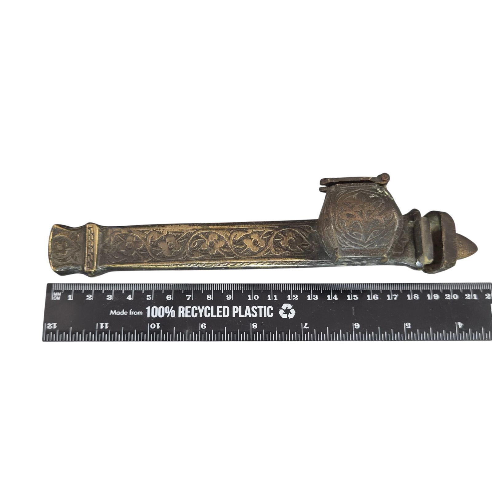 Antiek Armeens messing Divit Qalamdan 18e eeuw inktpot photo buy