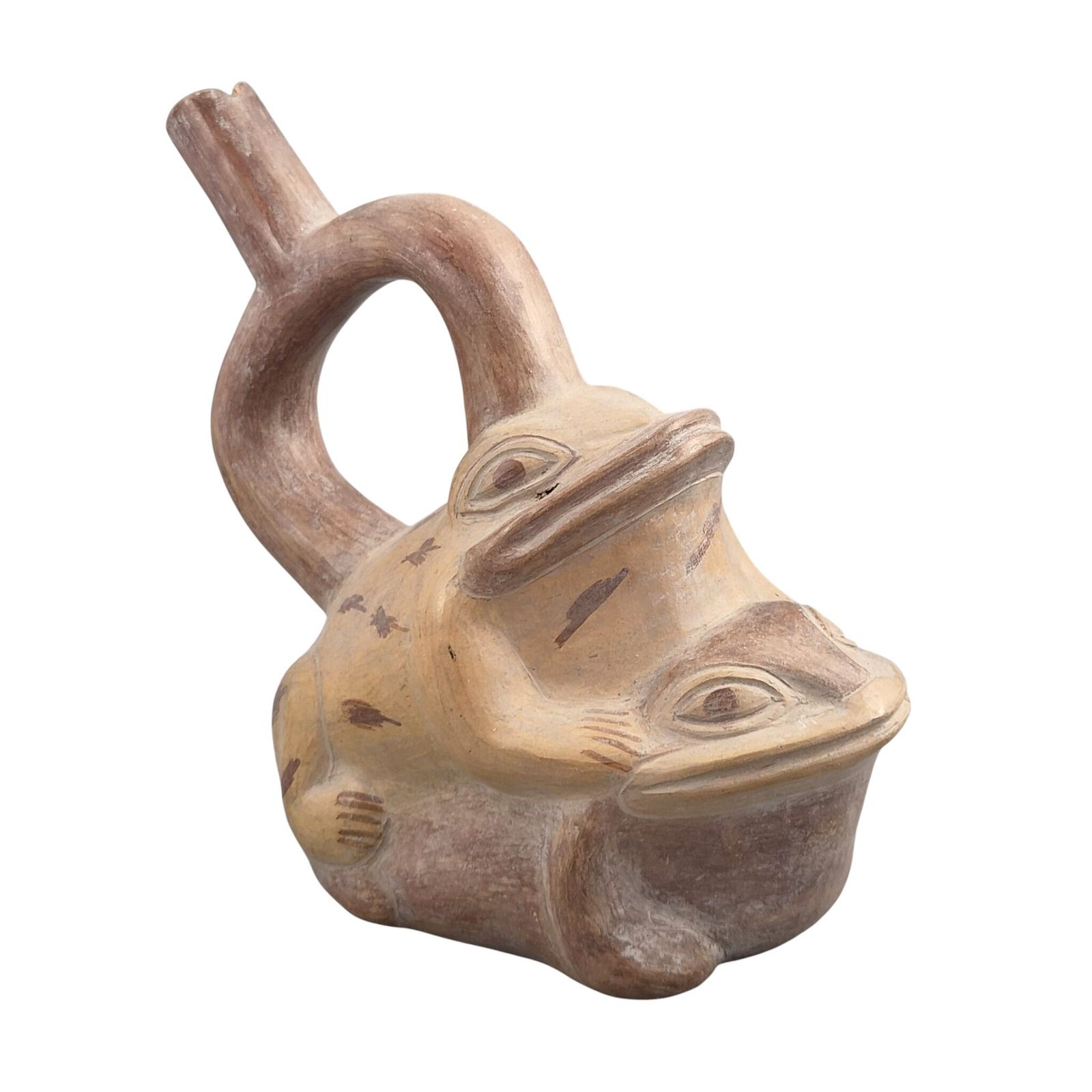 Pre-Columbiaans Moche terracottavat met parende kikkers, meer dan 2000 jaar oud photo vinterior