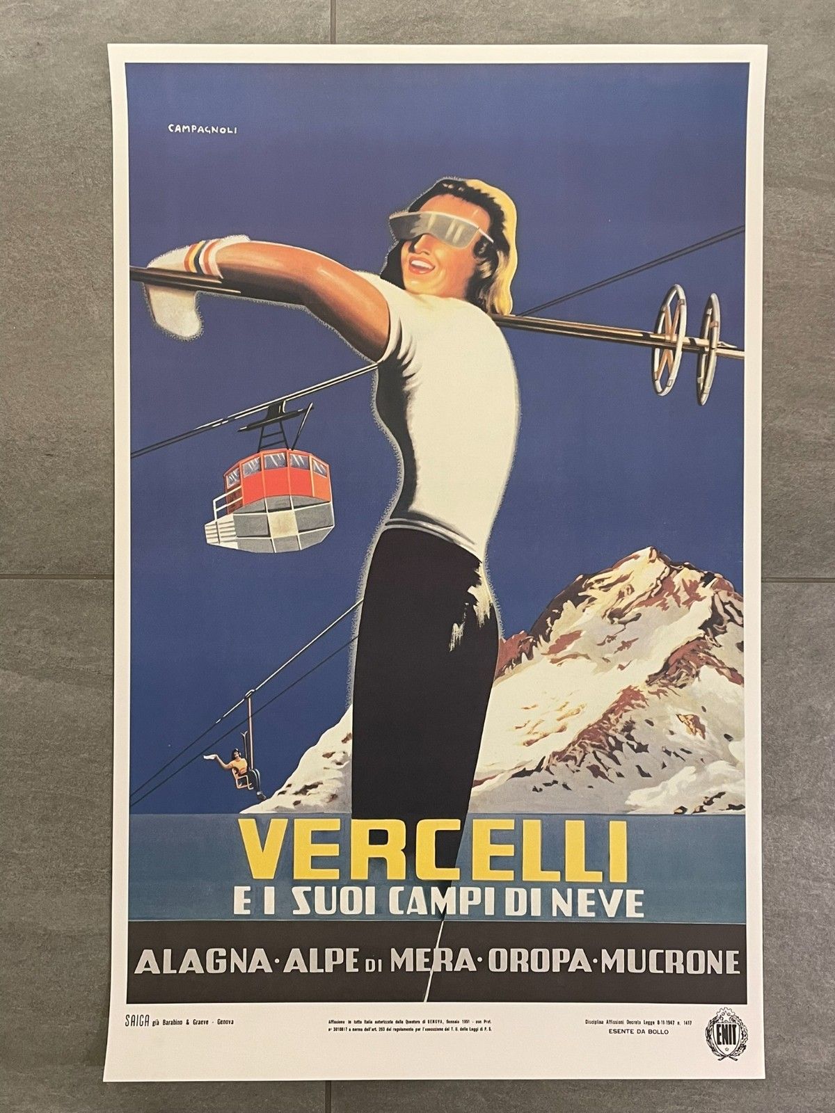 Adalberto Campagnoli, ca. jaren 1970, Vercelli, vintage poster, ca. 97,5 x 62 cm photo for sale