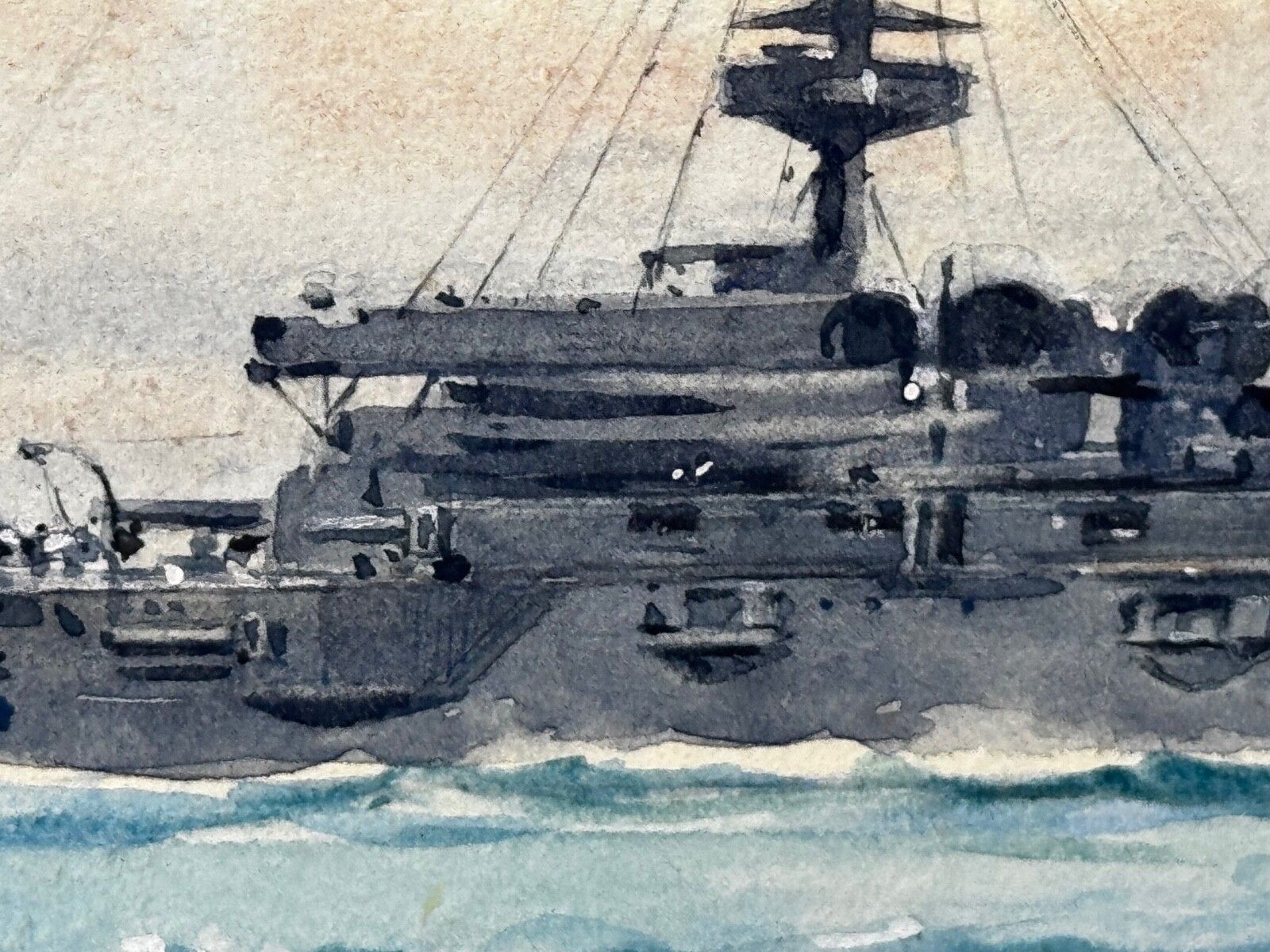 Frank Watson Wood, HMS London 1914, WW1, Royal Navy, aquarel, ca. 1915 photo buy