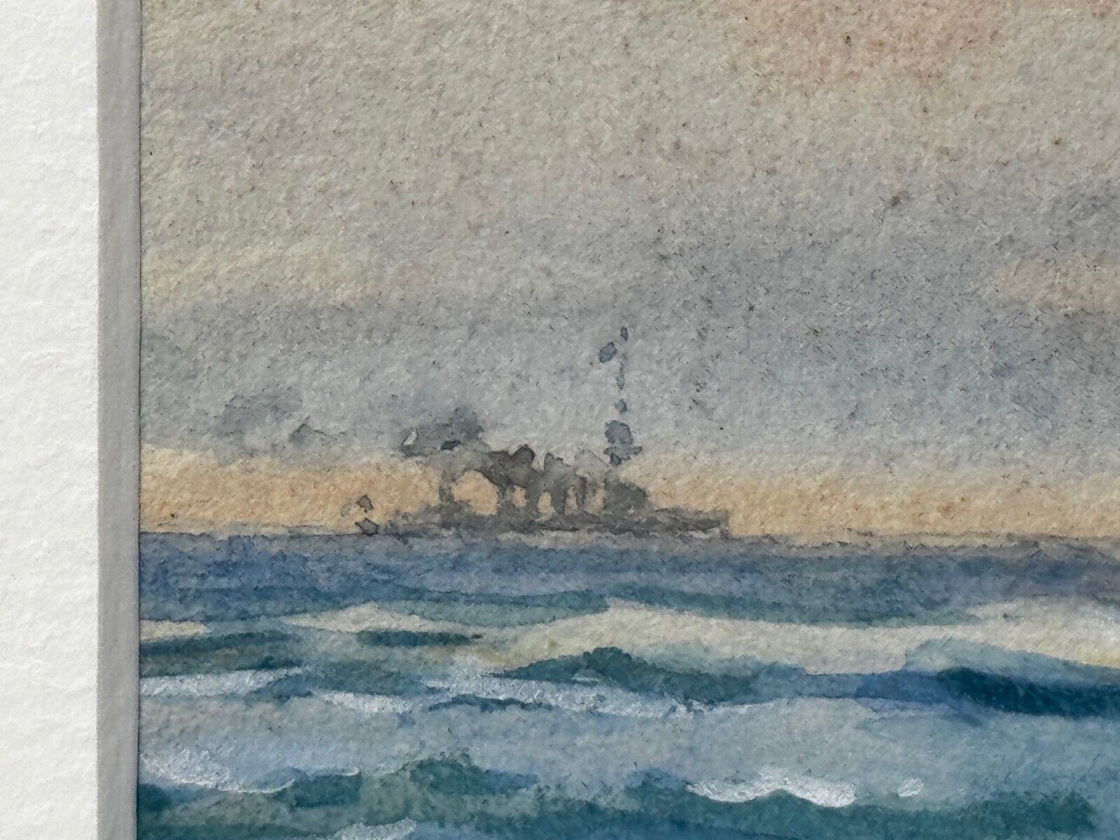 photo furniture Frank Watson Wood, HMS London 1914, WW1, Royal Navy, aquarel, ca. 1915