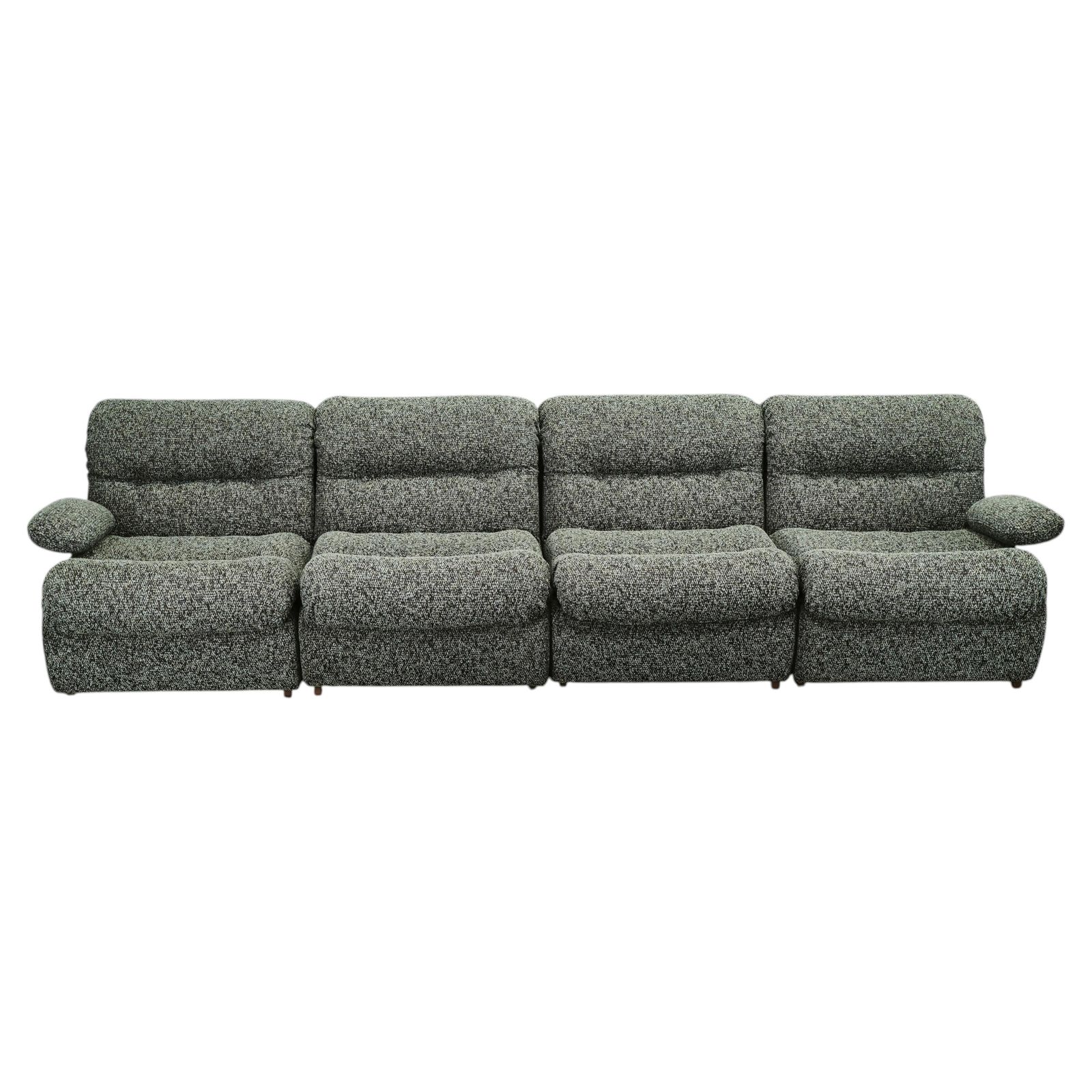 1970s Czechoslovak Space Age Four Piece Sculptural Modular Sofa