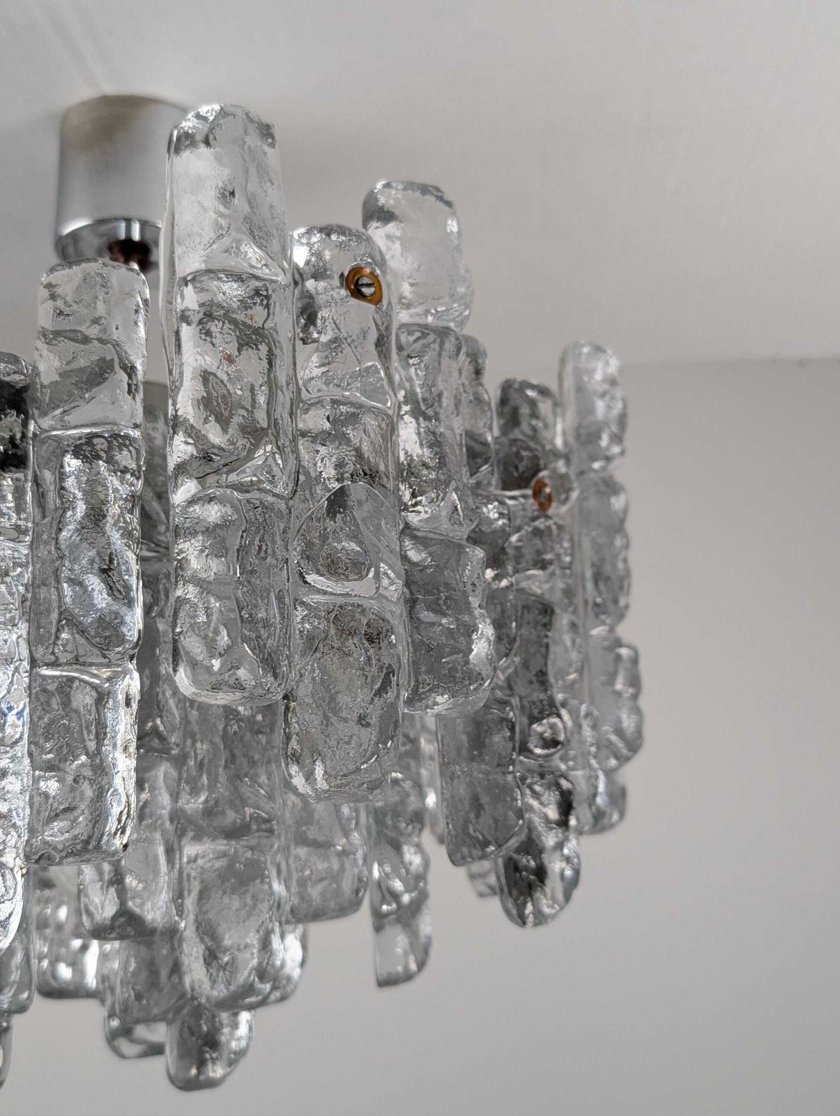 Lustre Kalmar en verre Ice Glass, Autriche, années 1970 photo buy