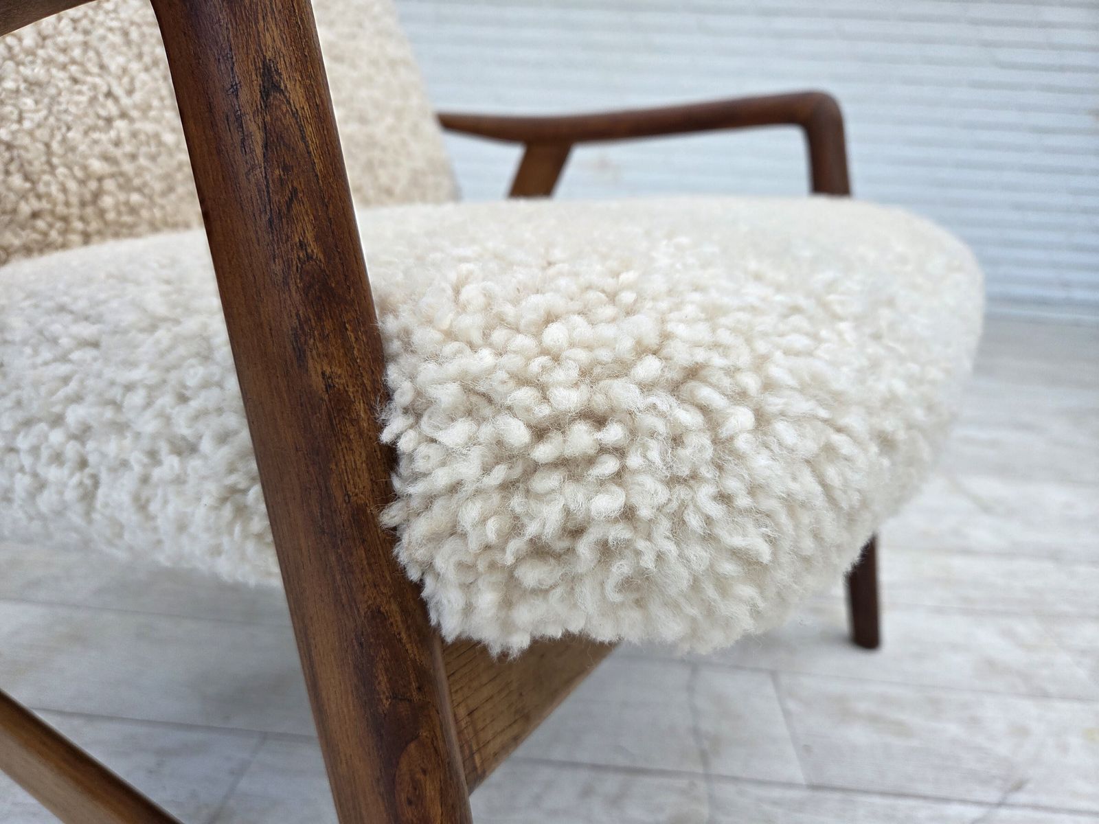 1960s, Danish Design By Alf Svensson, Genuine Sheepskin, Reupholstered. photo Furniture
