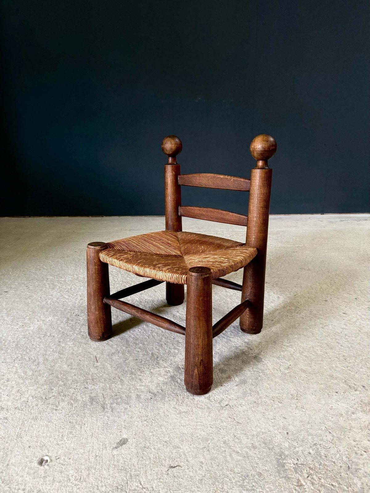 French Provincial Brutalist Design Low Stool By Charles Dudouyt photo furniture