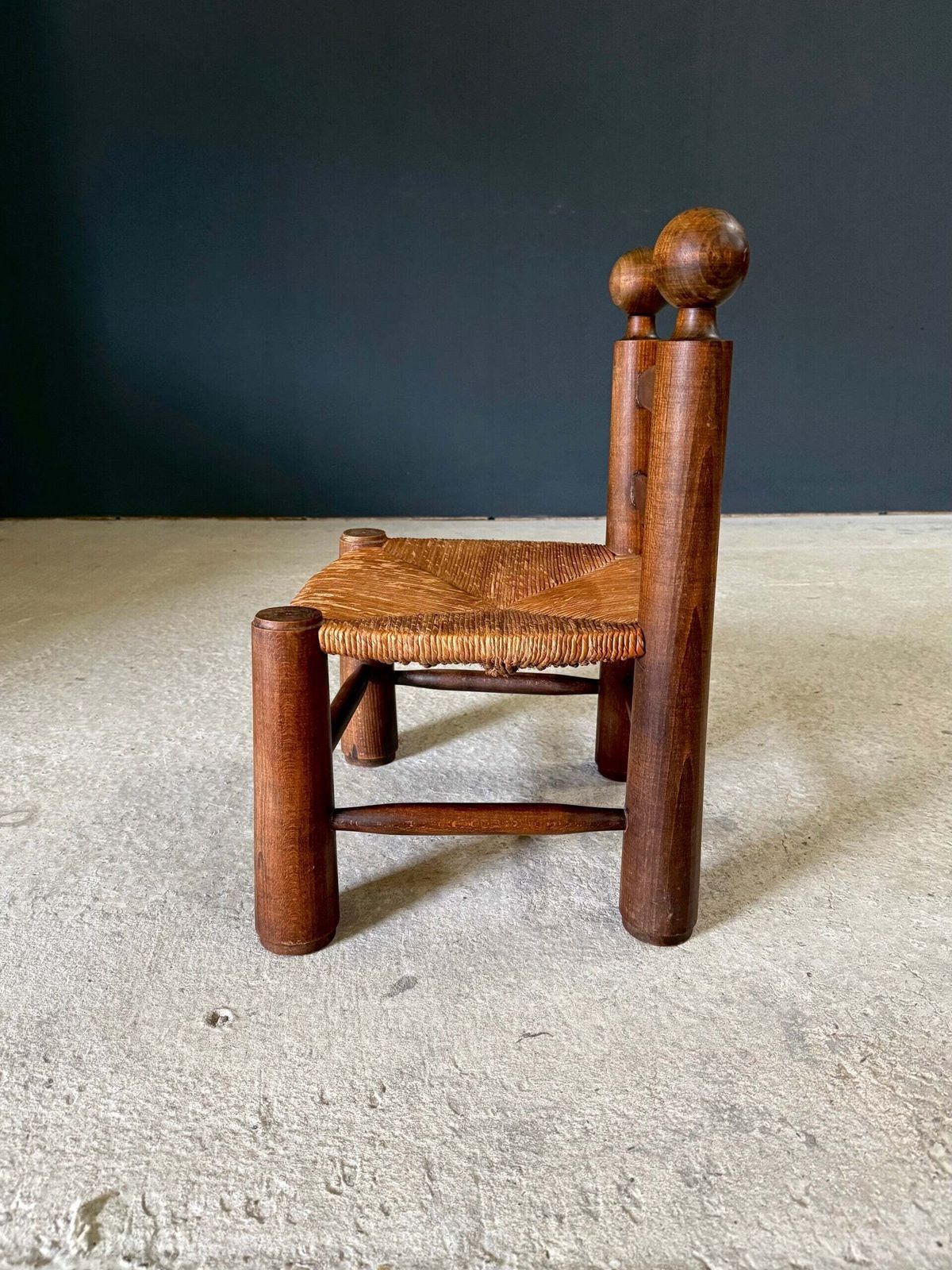 French Provincial Brutalist Design Low Stool By Charles Dudouyt photo 955.0