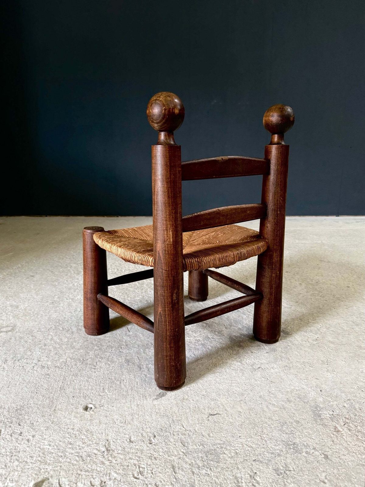 French Provincial Brutalist Design Low Stool By Charles Dudouyt photo vinterior