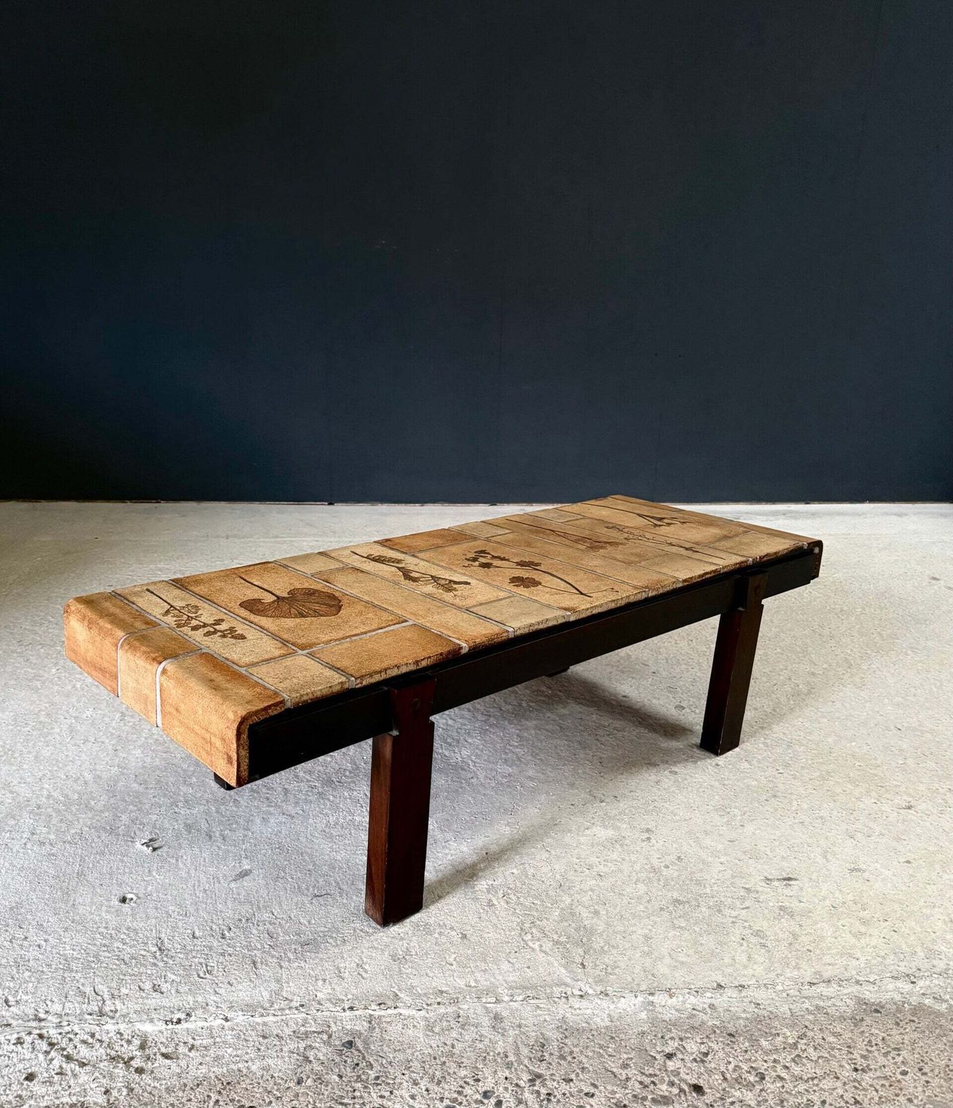 photo buy Midcentury "Herbier" Coffee Table By Roger Capron, 1960's Vallauris France