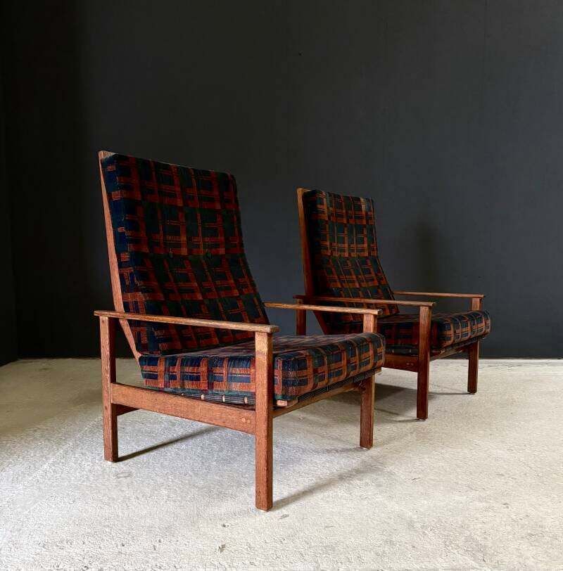 Midcentury Design Ebeniste verstelbare loungefauteuil set, jaren 1960, België photo furniture