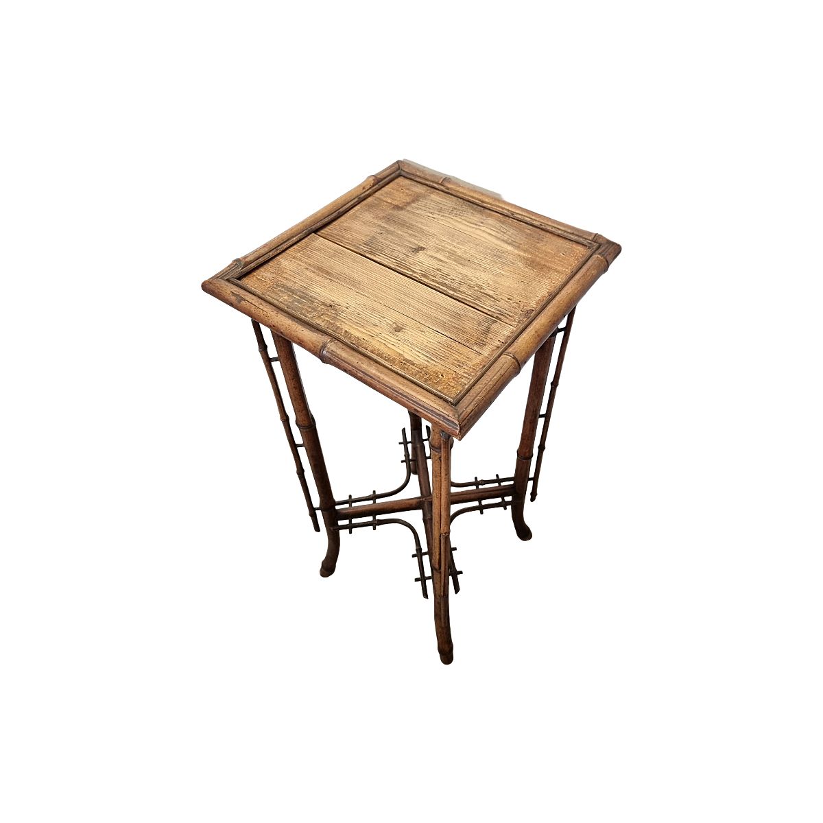 French Bamboo Art Nouveau Plant Table, Late 1800s photo Furniture