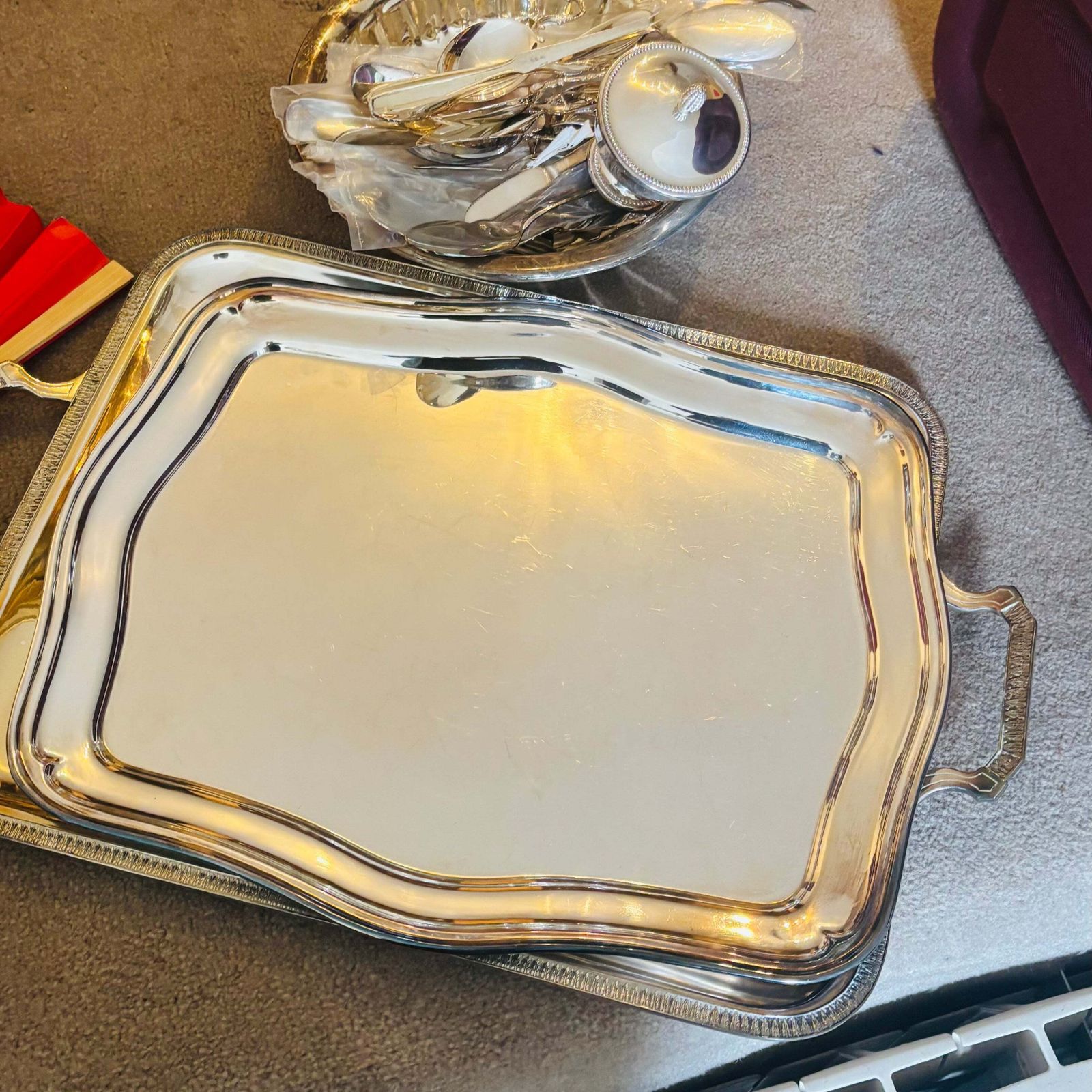 Woonaccessoires Art Deco verzilverde schaal photo