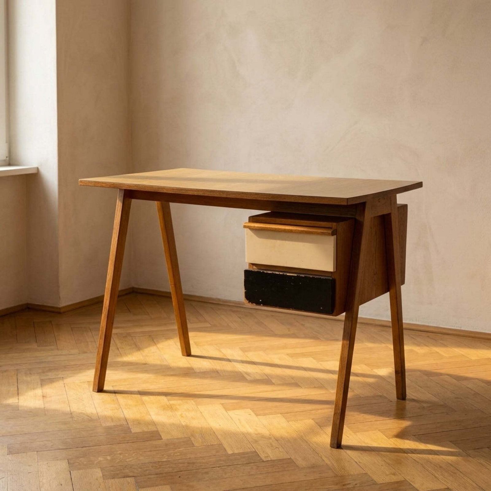 Schrijftafel Mid Century Houten Bureau van Robin Day, jaren 1950, Verenigd Koninkrijk, 100 × 59 × 77 cm