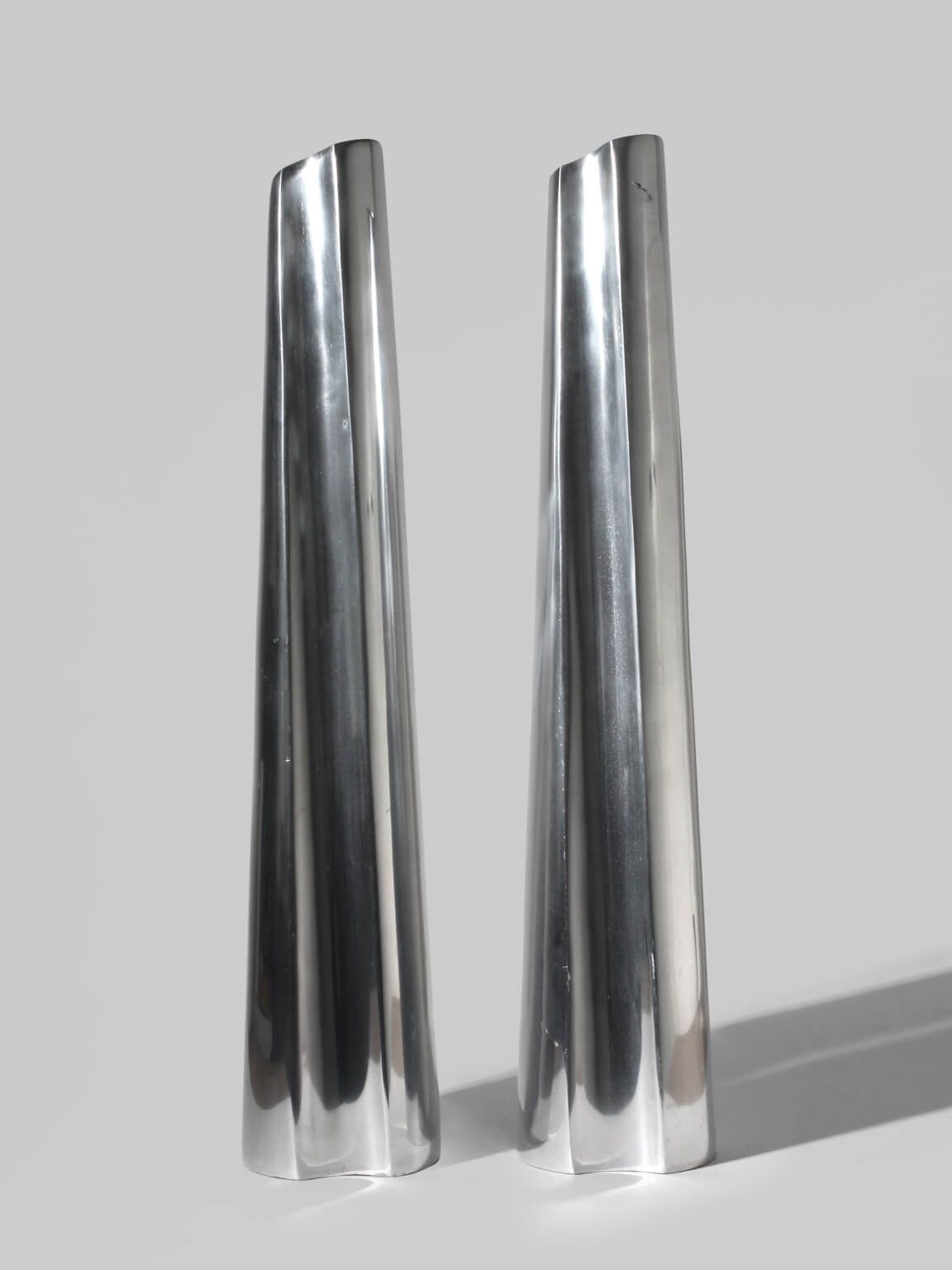 Contemporary Aluminum Extra Tall Vases Set, 1980s, Germany