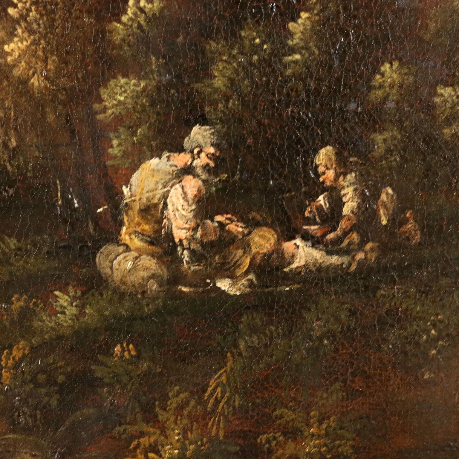 Tableau ancien attribué à A. Peruzzini, huile sur toile, Italie, XVIIIe siècle photo Art