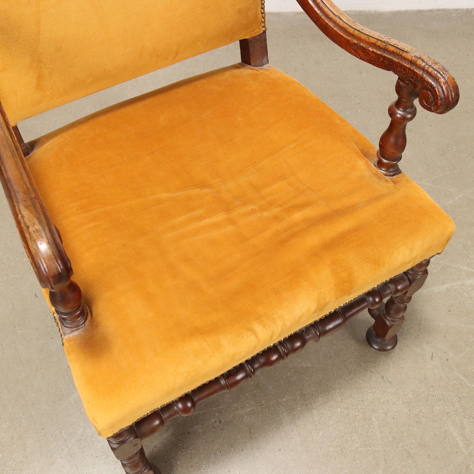 Barokke Fauteuil met Spoeldesign, Italië, Begin 18e Eeuw photo vintage