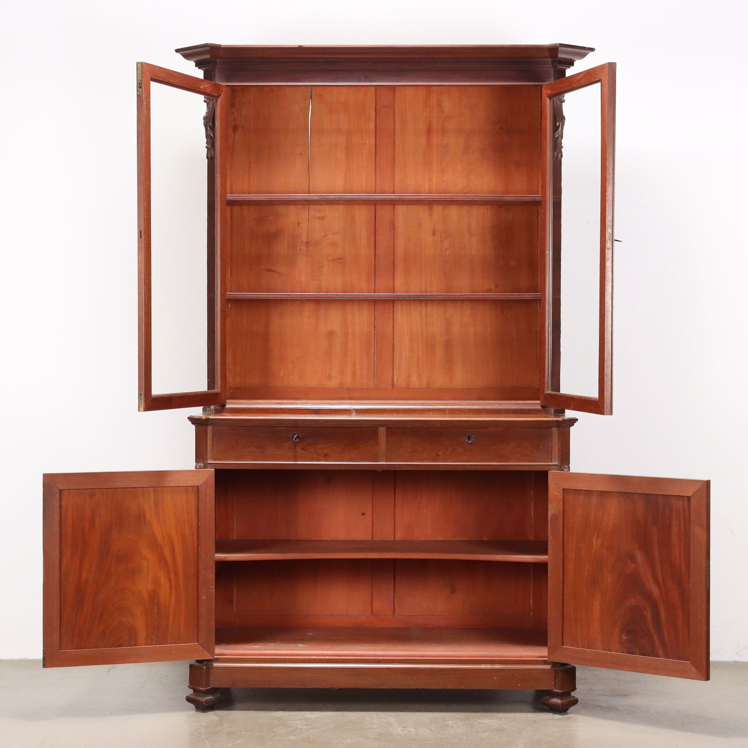 Cupboard Louis Philippe Mahogany Drawers Italy XIX Century photo Furniture