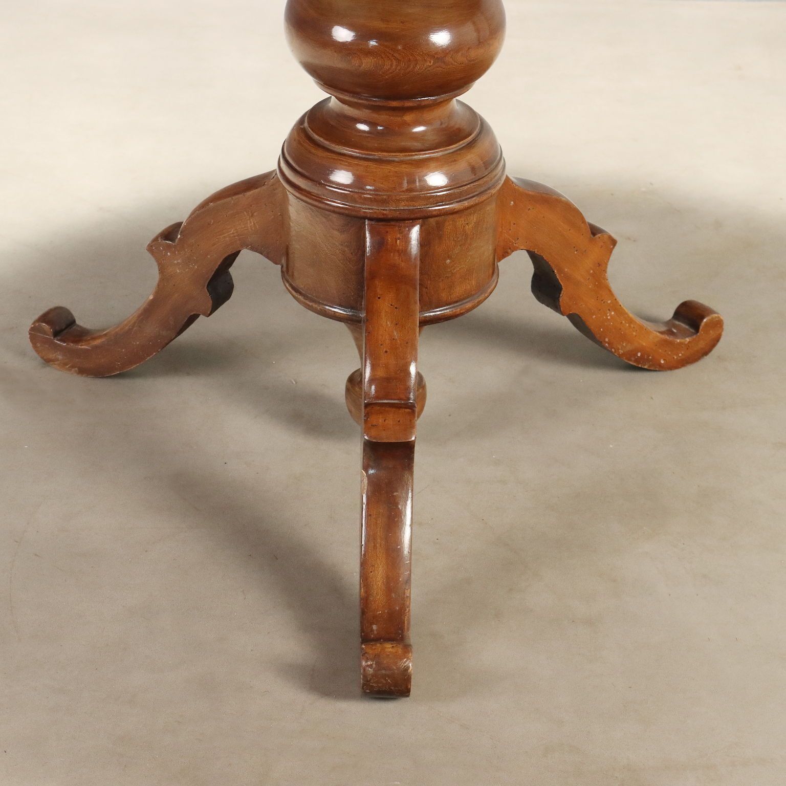 Antieke Ronde Tafel Walnoot Inlegwerk Vittorio Emanuele II 19e Eeuw photo 1050.0