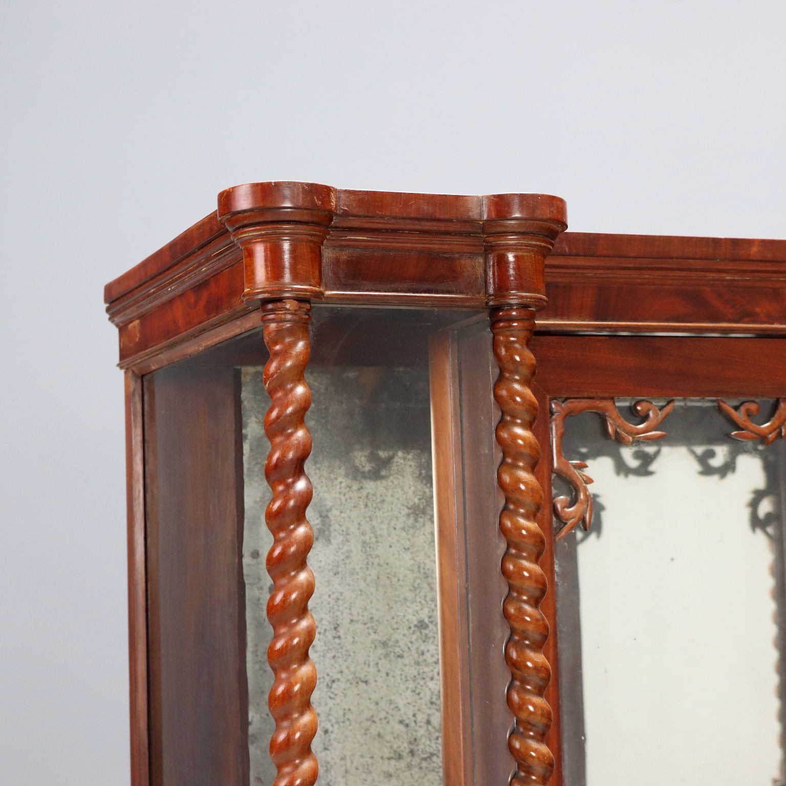 Vitrinekast Louis-Philippe Mahonie Glas Italië 19e Eeuw photo 1150.0