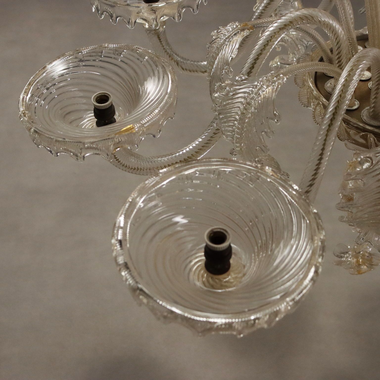 Antieke kroonluchter, geblazen glas, 12 lichten, Italië, 20e eeuw photo buy