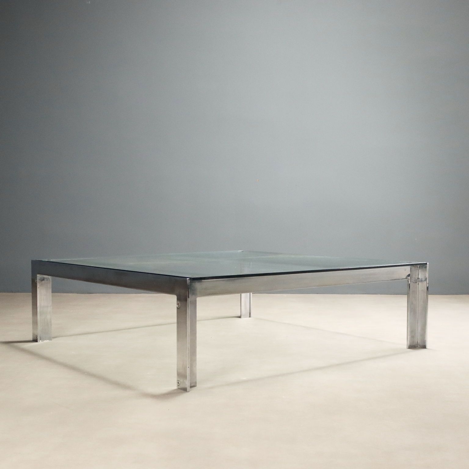 Vintage Coffee Table Metal Glass Design Italy 1970s photo buy