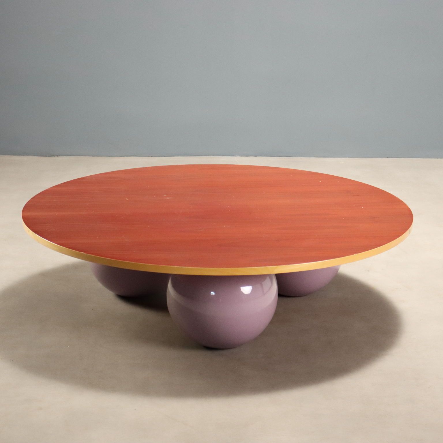 Vintage Salontafel Gefineerd Hout Keramische Bollen Design jaren 1980