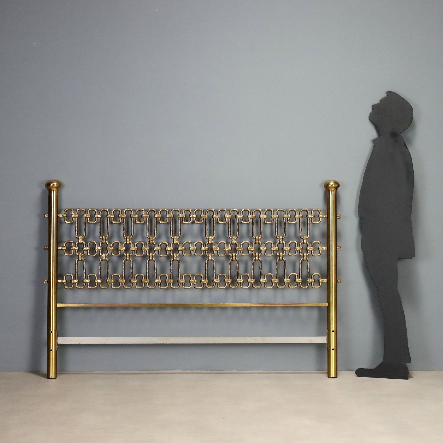 Vintage Headboard Brass Design Italy 1960s 1970s photo furniture