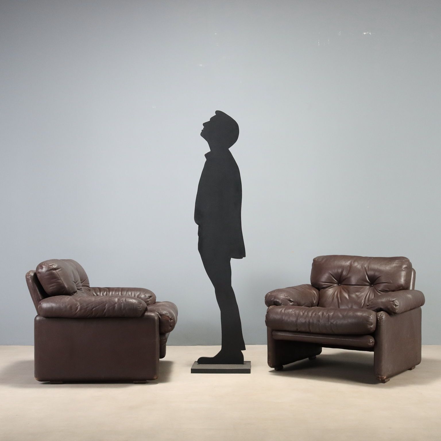 B&B Coronado Armchairs Leather Design Tobia And Afra Scarpa 1970s photo furniture