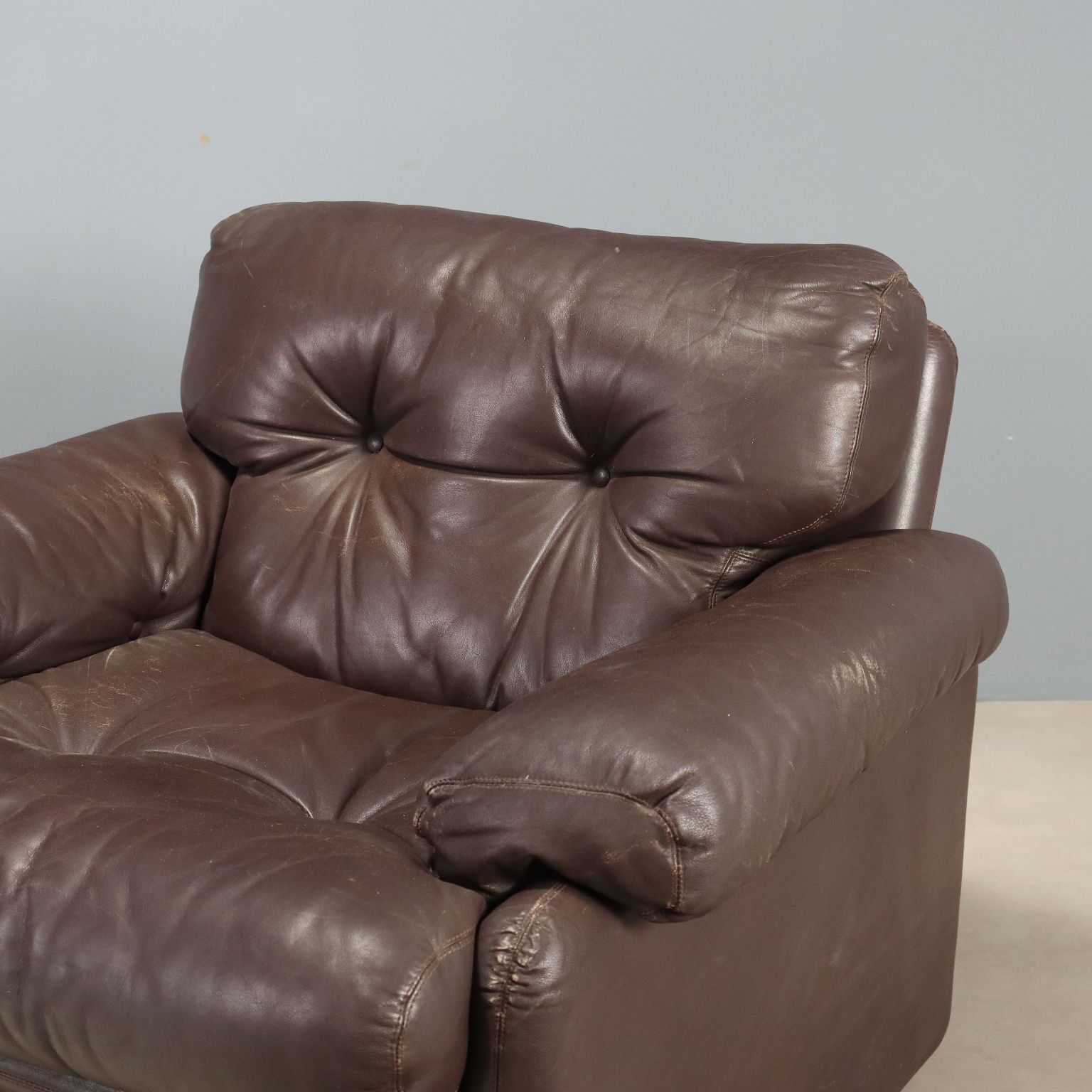 B&B Coronado Armchairs Leather Design Tobia And Afra Scarpa 1970s photo Furniture