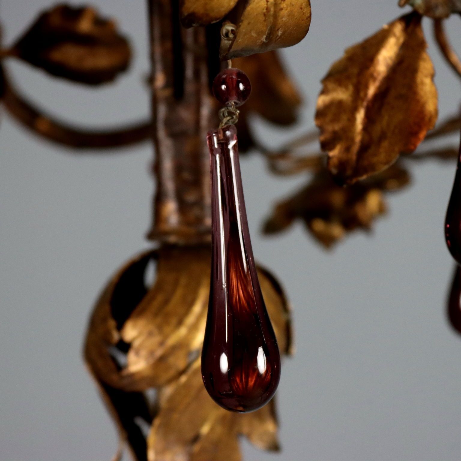Antieke Vloerlamp Verguld Metaal Glas Italië 19e Eeuw photo buy