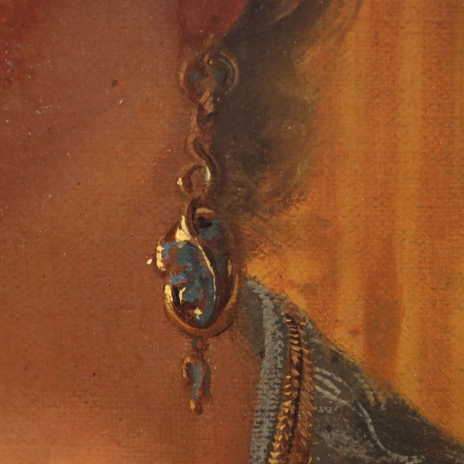 Antiek schilderij, vrouwenportret, olieverf op doek, Italië, 19e eeuw photo 620.0