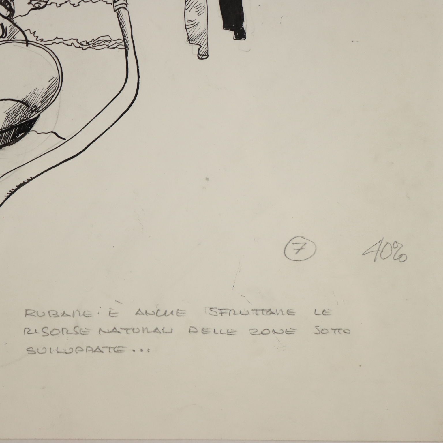 photo furniture Hedendaagse tekening, gesigneerd Sergio Toppi, gemengde techniek, '900