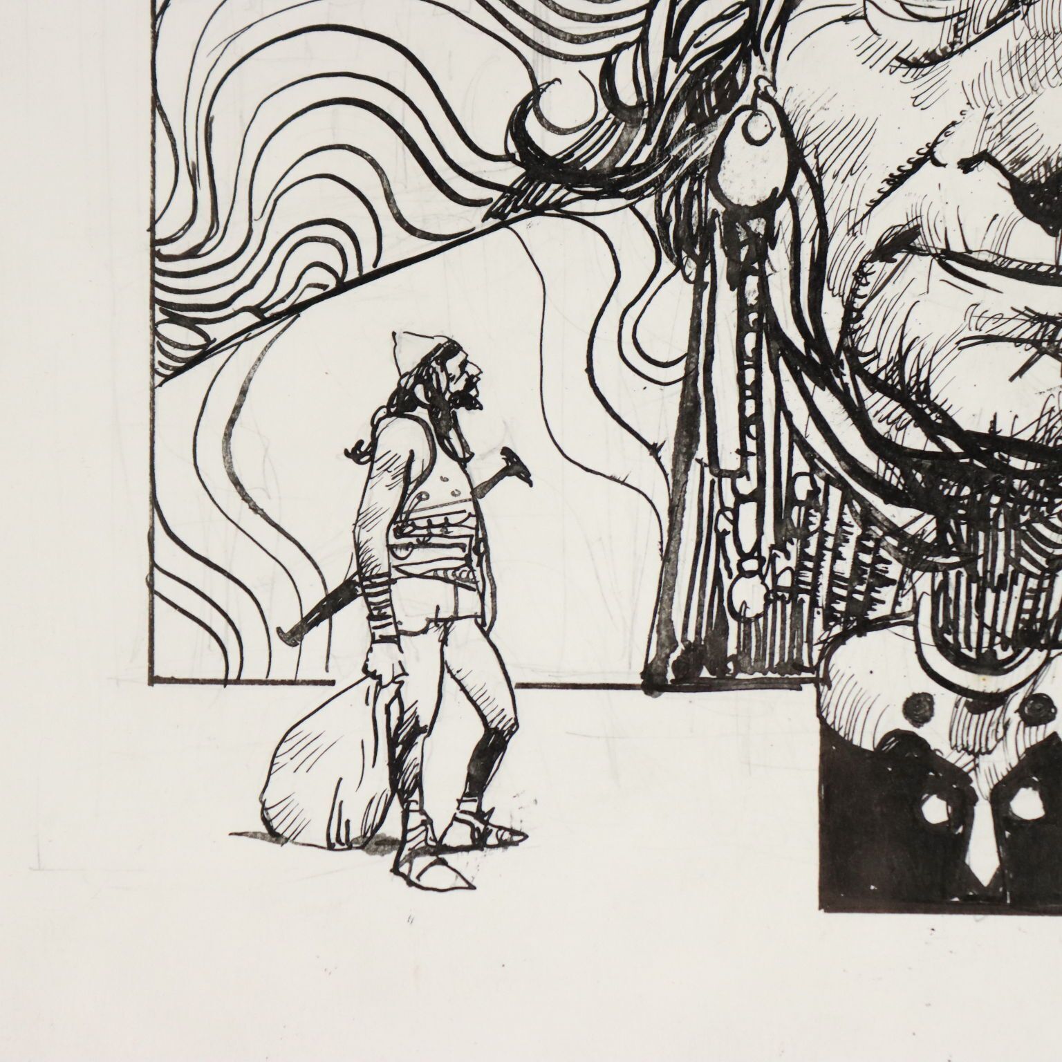 Tekening Gesigneerd Sergio Toppi Gemengde Techniek 20e Eeuw photo 1720.0