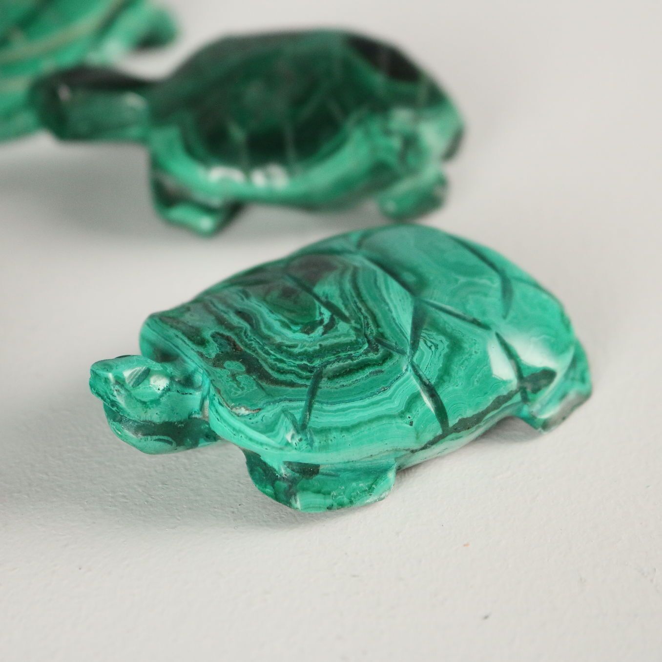 Modern Figurines Turtles Malachite Stone Africa XX Century photo for sale