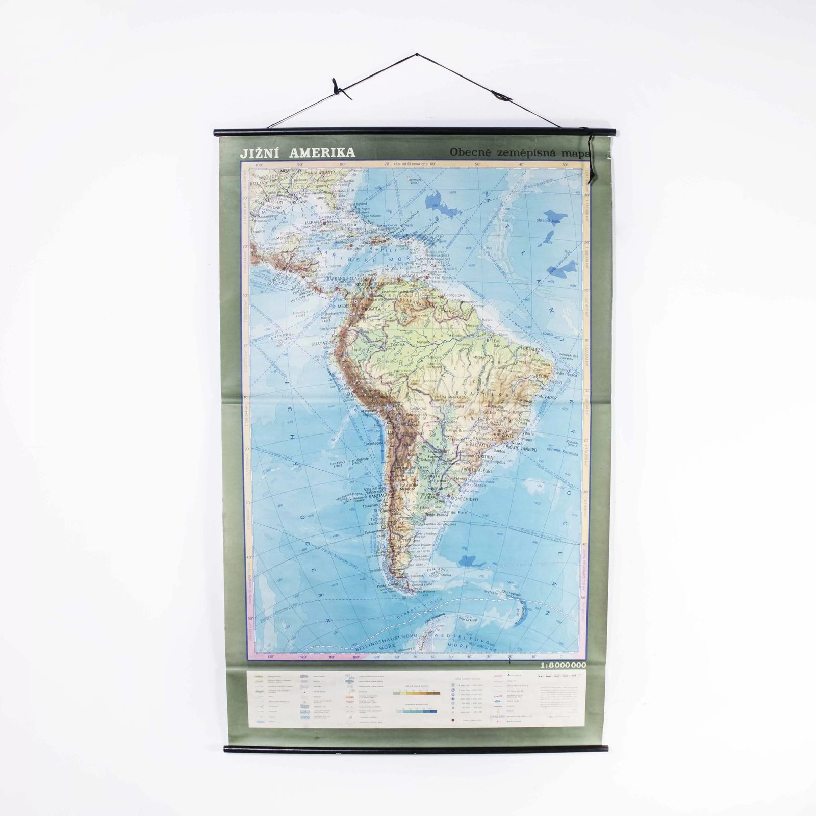 Late 20th Century Educational Geographic Map  South African Topography