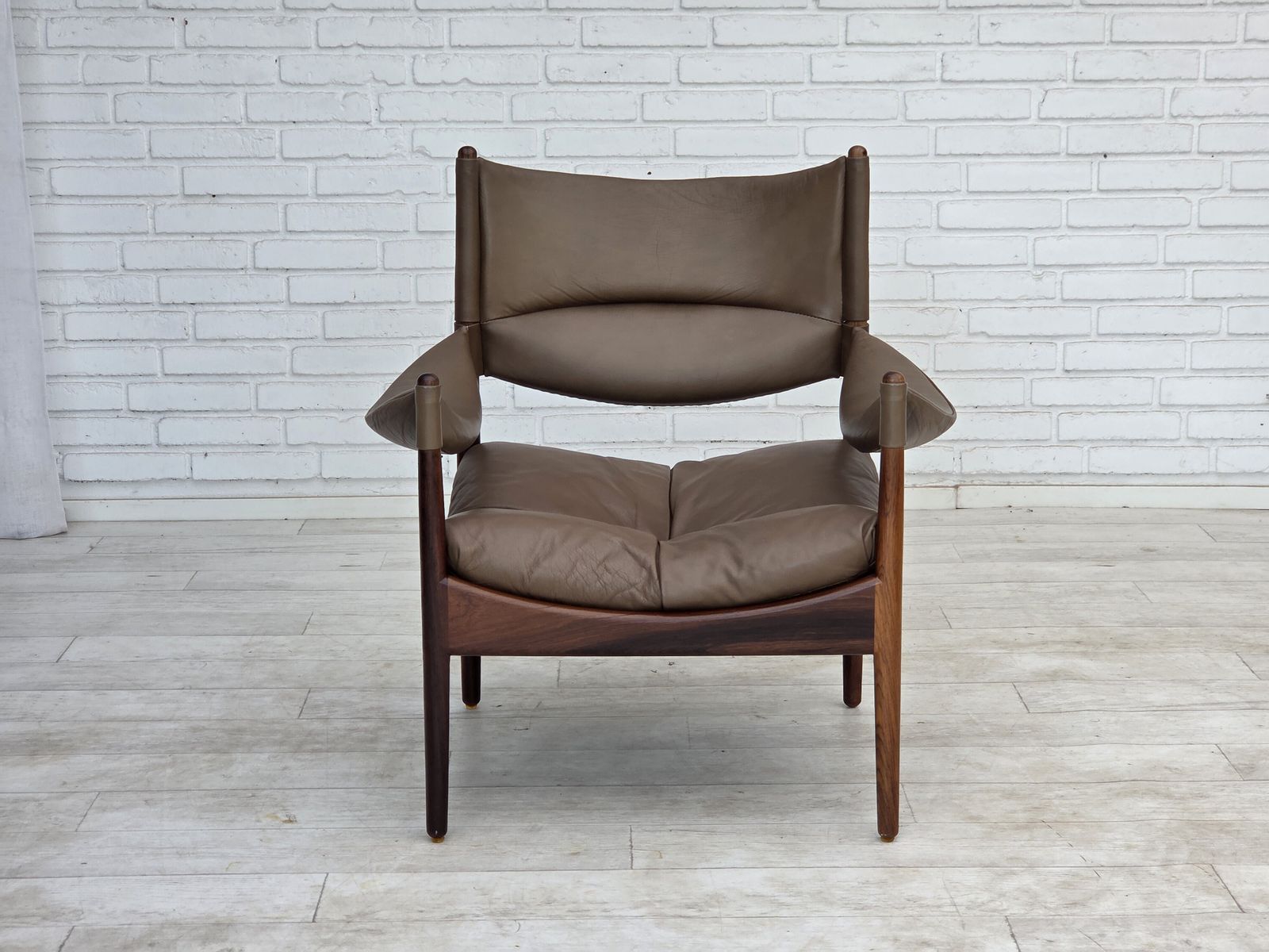 1970s, Danish Design By Kristian Vedel, Highback Armchair Model "Modus". photo vinterior