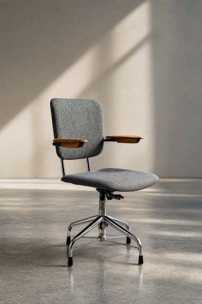 Mid-Century Scandinavian Modern Industrial Office Swivel Chair From Verkstads Ab Lindqvist, 1960s