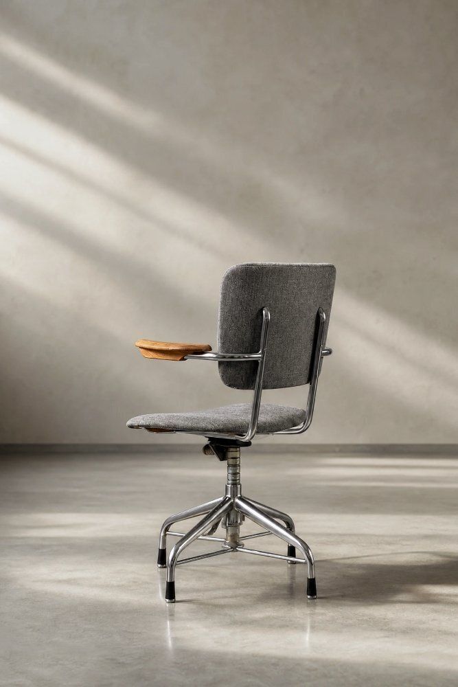 Mid-Century Scandinavian Modern Industrial Office Swivel Chair From Verkstads Ab Lindqvist, 1960s photo Meubels