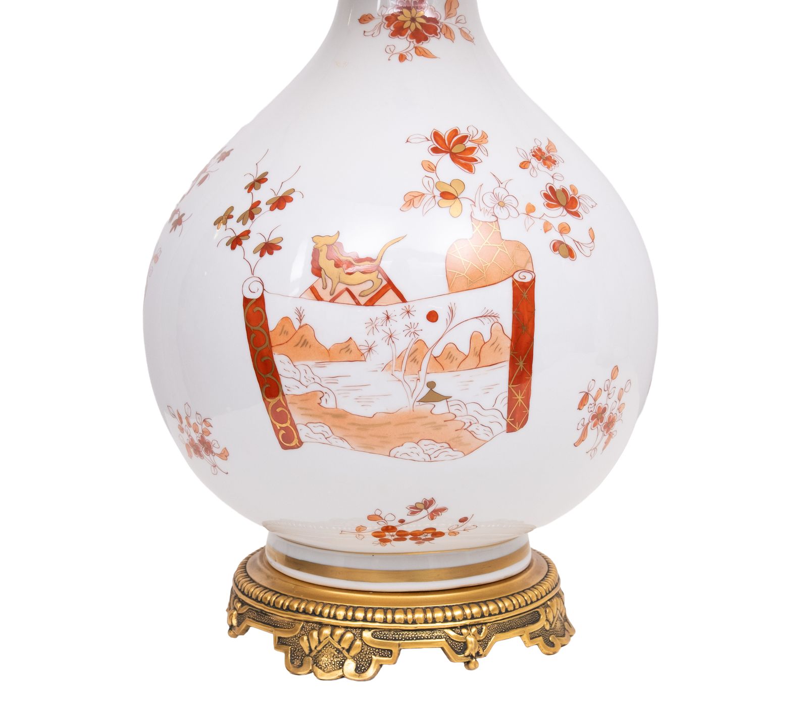 photo furniture Grote handgeschilderde Chinoiserie tafellampen, ca. jaren 1950, Frankrijk