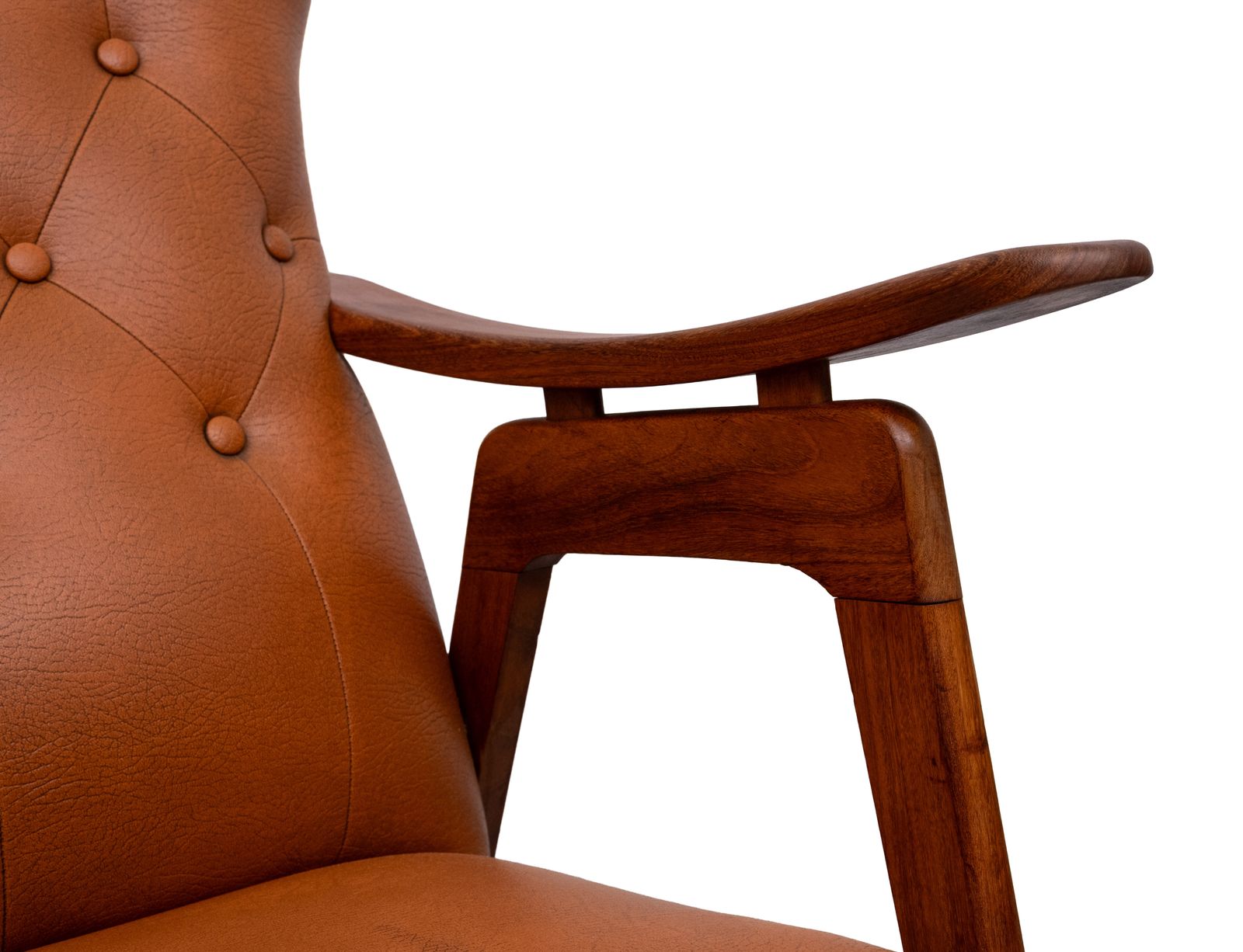 Teakhouten loungestoelen met imitatieleer, jaren 1960, Nederland photo buy