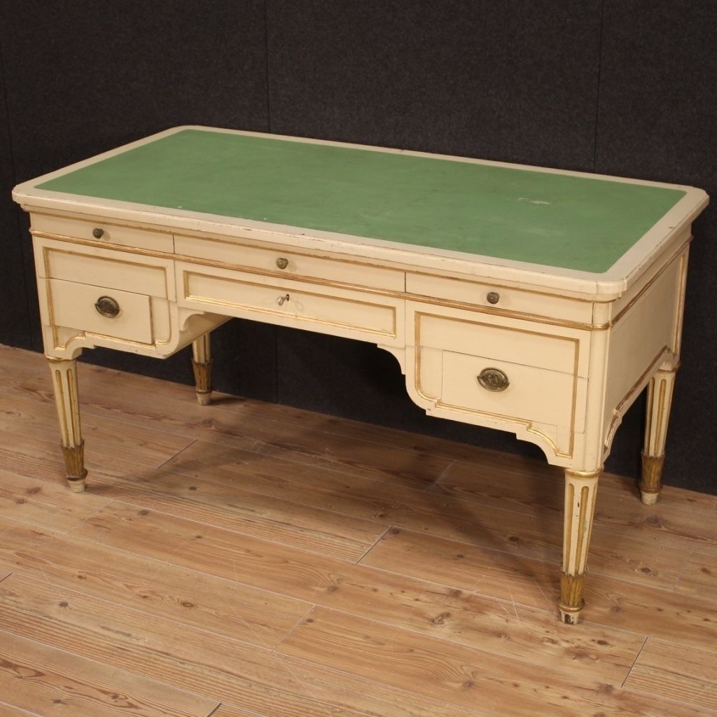 Italian Lacquered And Painted Writing Desk From The 1930s photo for sale