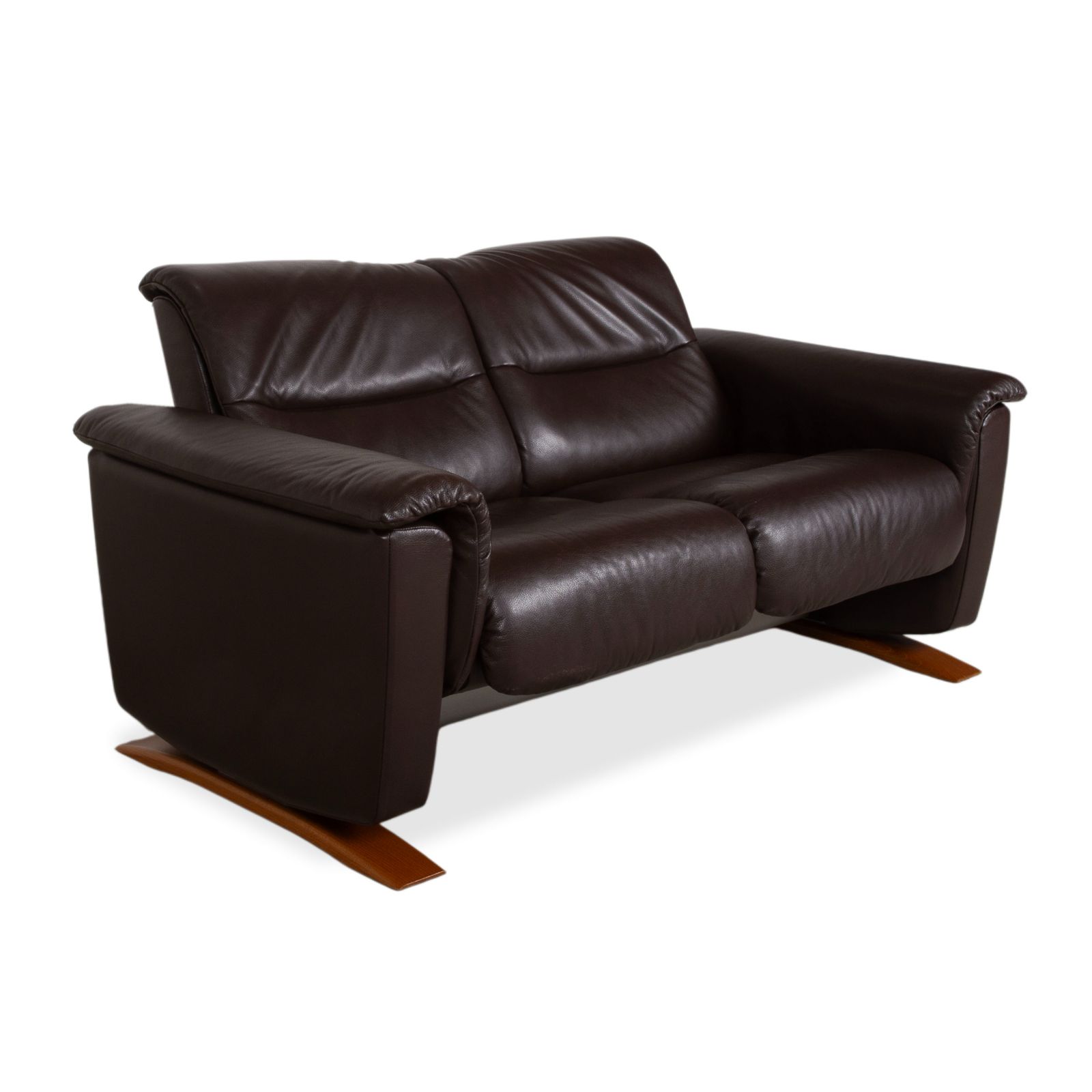 Canapé 2 places Stressless Panorama en cuir lisse marron espresso, fonction manuelle photo for sale