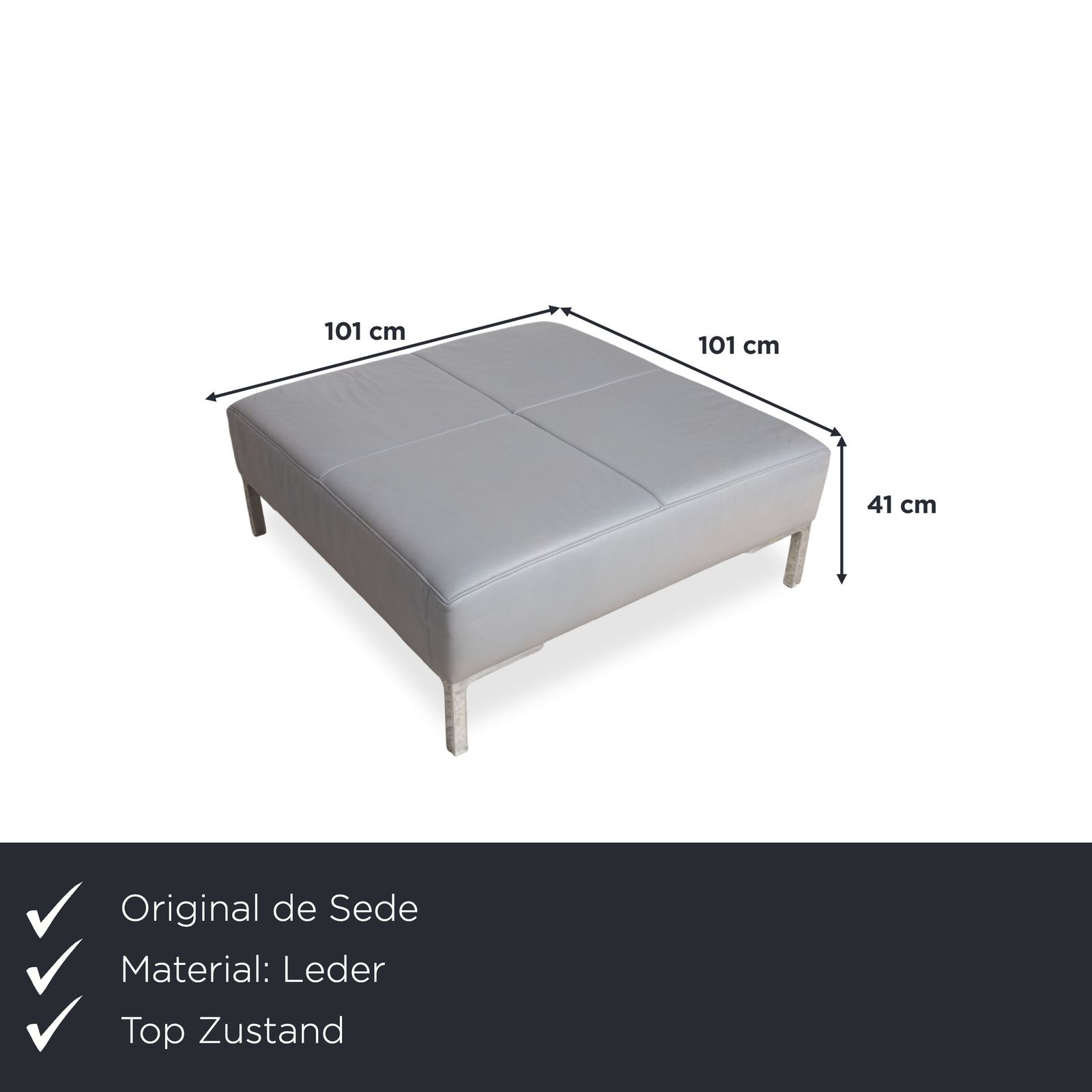 De Sede DS-112 Leather Stool Gray photo furniture