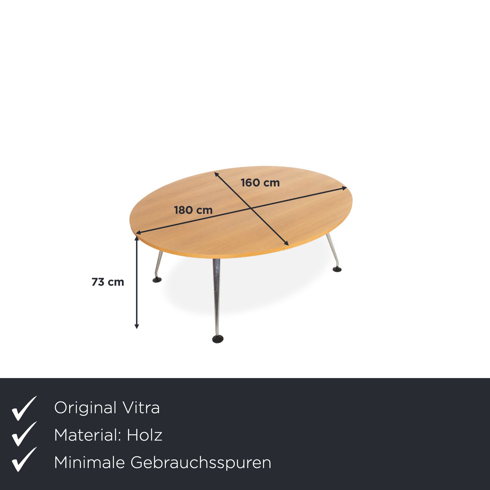 Vitra Medamorph Wood Chrome Dining Table Brown photo furniture