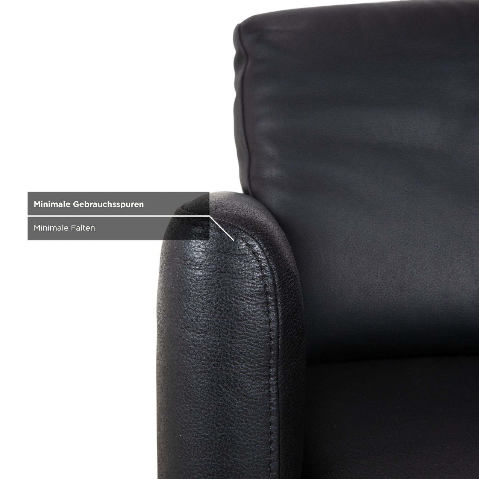 Ewald Schillig Leather Armchair Black photo vintage