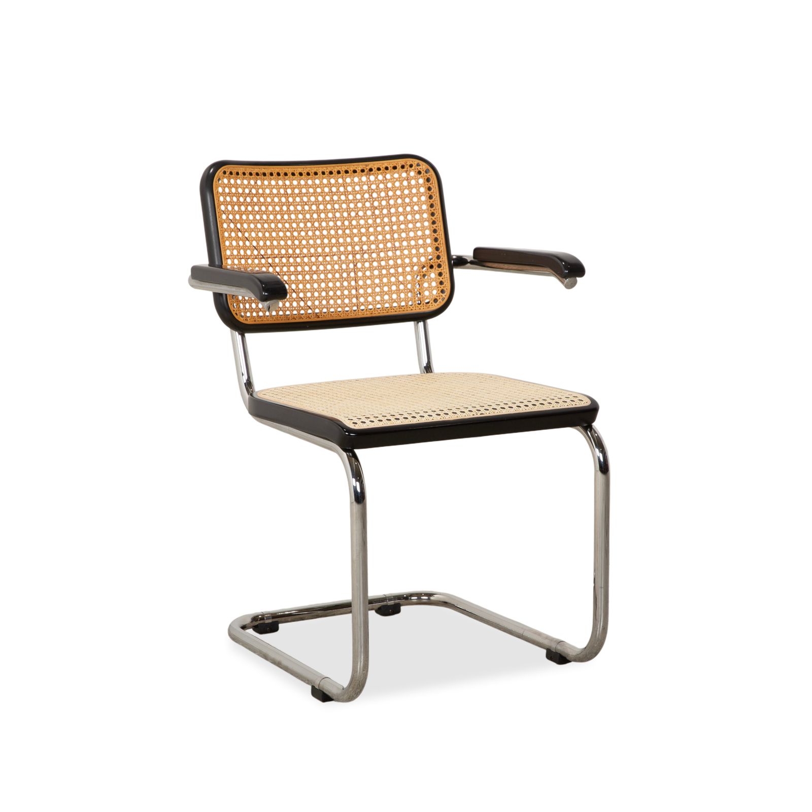 Chaise à piètement cantilever Thonet S 64 en métal noir
